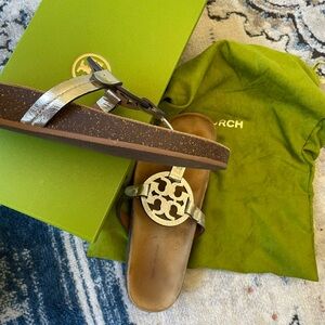 Tory Burch Metallic Silver Women’s Sandals